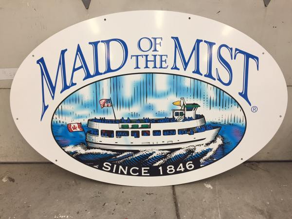 Maid of the Mist aluminum Digitally Printed grafitti proof corpoate branding Exterior Signs Non Illuminated Signs Graffiti Proof Signs Niagara Falls, NY Maid of the Mist business