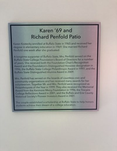 Dedication Buffalo State College Karen and Richard Penfold