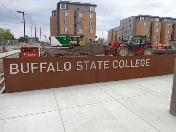 N-203 Buffalo State College aluminum Exterior Signs Non Illuminated Signs Dimensional Letters Buffalo, NY Erie County, NY Organization college